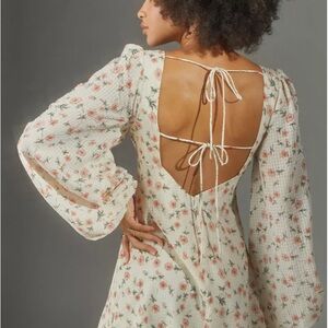 Urban Outfitters Kiss the Sky Orange Bishop Sleeve Sundress